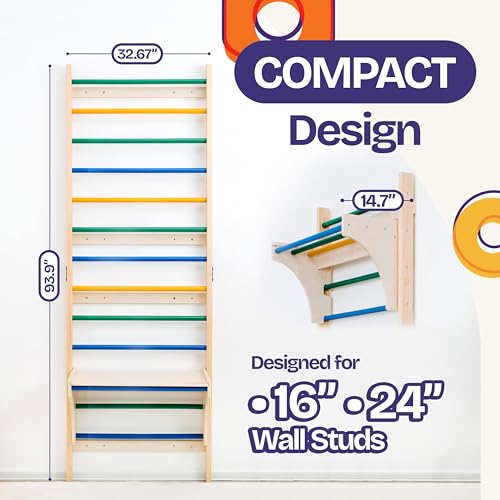 ComfyBumpy Swedish Ladder with Convertible Play Table | Montessori Climbing Set for Kids, Indoor Playground & Jungle Gym - Wall Climbing Toy for Active Play & Table | 400lbs Capacity (Set of 1)