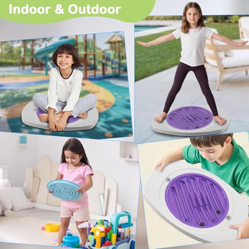 Balance Board with Maze for Kids, Labyrinth Wobble Board Rocking Seesaw Sensory Training with 2 Balls & 2 Replacement Labyrinth Disks, Non-Slip Pedals Indoor Outdoor for Boys Girls - size: Large