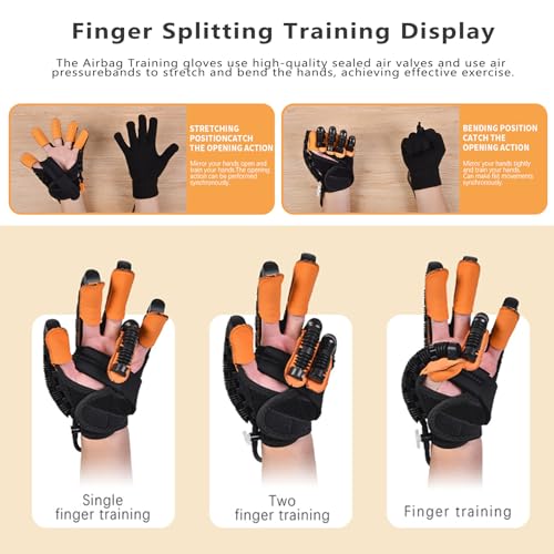 Rehabilitation Robot Gloves, Finger Exerciser for Stroke Recovery Hand Glove Equipment Hand Function Rehabilitation (Orange Right Hand L) - size: Right Hand L