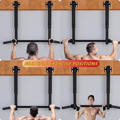 Pull Up Bar Joist Mounted -800 lbs Adjustabl Heavy Duty Chin Up Bar, Perfect for Garage, Beam and Rafter Mounting, Easy Installation Pullup Bar, Ideal for Multiple Grip Options