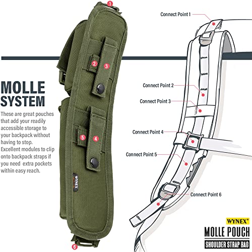 WYNEX Tactical Molle Accessory Pouch, Backpack Shoulder Strap Bag Shoulder Tape Additional Bag Multifunctional Hunting Tools Pouch - color: Army Green - 1 Pack