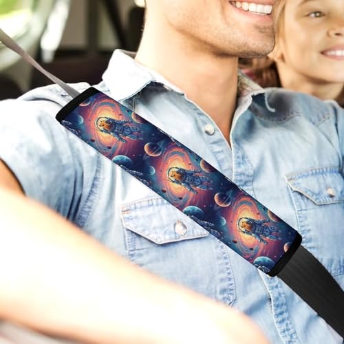 Universal Soft and Comfortable Seat Belt Shoulder Pad for Adult Use, Most Cars, 1 Pair Capybara Astronaut Harness Pads Strap Anti-Slip Pad - color: Pattern 763