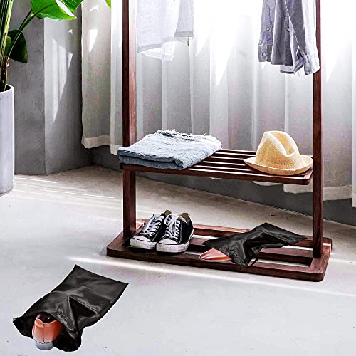 GONGKANGYUAN 4 Pack Shoe Bags for Travel Satin Fabric Shoe Bag with Drawstring for Men Women Travel Protecting Storing Shoes - color: Black