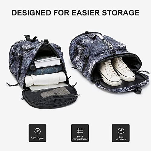 Gym Duffle Bag Waterproof black Laptop Backpack Suitable for Hiking, Fishing, Travel 40L Large Capacity Trendy Cool Lightweight Backpack for Men and Women - color: Black Circle 2