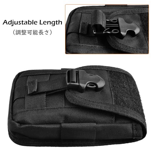 TRIWONDER Tactical Phone Pouch Molle, Smartphone Holster Bag EDC Utility Cellphone Lock Card Holder Organizer Fit for Waist Belt Case - color: 02 Black