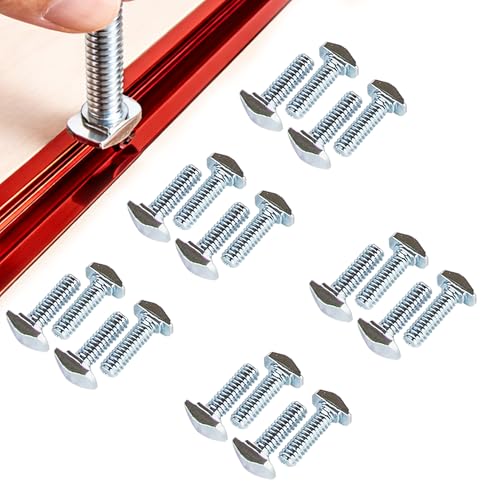 O'SKOOL T-Slot Bolts Drop-in 3/4" Length 20PCS, 1/4"-20 Thread, T Track Accessories for Woodworking Jigs and Fixtures,HWR008 - style: 1/4"-20 Threads, 3/4" Length, 20Pcs