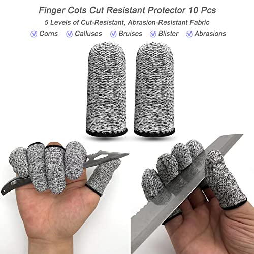 GELMAY 22Pcs Gel Finger Cots Cut Resistant Gloves Set, Sleeves Guards Protectors Cutting Covers Protection Gaming Fingertips Touch