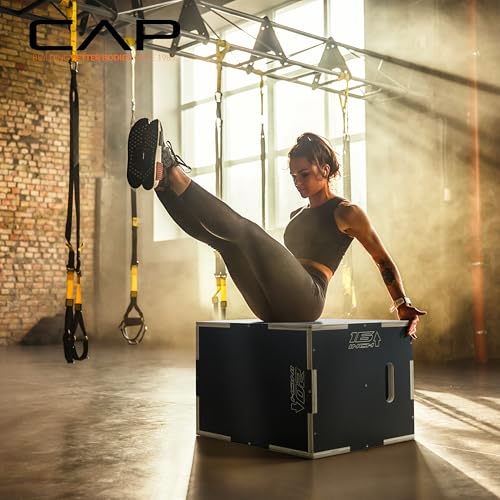 CAP Barbell 3-in-1 Plyometric Box | Multiple Styles and Sizes - size: 16in x 14in x 12in, style: NON-SLIP