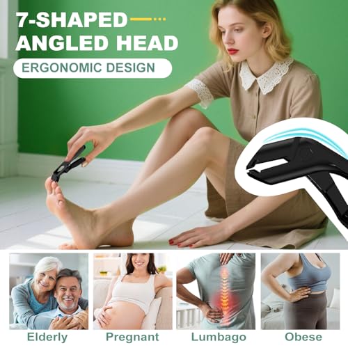 Toenail Clippers for Seniors Thick Toenails, CLPPNA Angled Head Large Toe Nail Clippers Set for Men, Heavy Duty 45° Ingrown Toenail Clippers, 37mm Wide Opening Nail Cutter with Long Handle, 6PCS - style: 6PCS(Ingrown & Angled & Slanted）