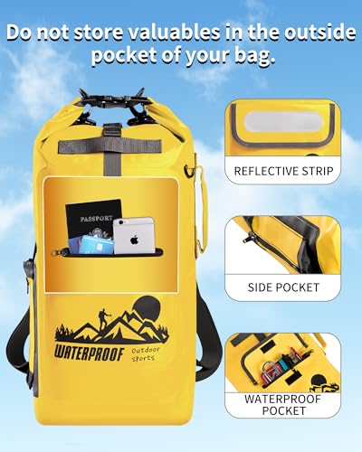 Dry Bag Backpack - color: Yellow, size: 20L