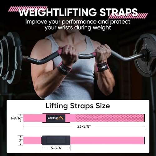 Weight Lifting Straps for Weightlifting, Lifting Wrist Straps Gym, Deadlift Strap, Anti Slip Silicone Weightlifting Strap Men Women Powerlifting, Strength Training - color: Pink, size: 1 Pair