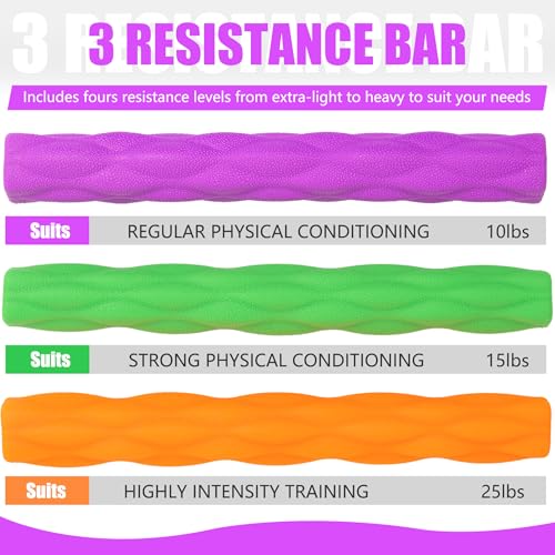 DICYWUDI Flex Therapy Bar and Grip Strength Trainers set, Physical Therapy & Resistance Bar for Golfers Elbow, Tendinitis, Wrist,Forearms Pain, Improve Grip Strength and Relieve Pain - color: Purple/Green/Orange-MH