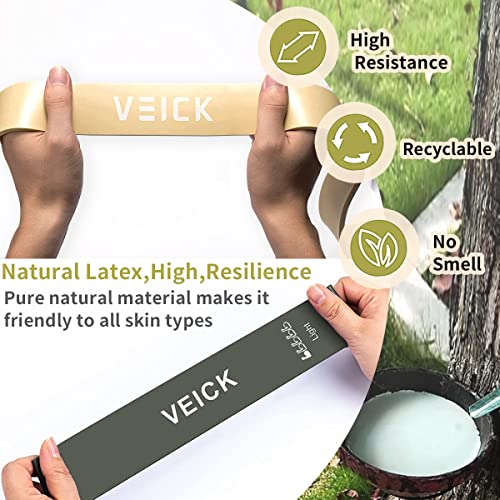VEICK Pull Up Assist Resistance Bands for Home Gym | 100% Natural Latex, Non Slip Leather Texture, Space Saving, Versatile for Full Body Training, Home Gym - color: Green Set + 5 Loop Bands
