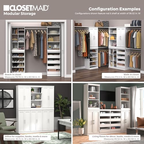 ClosetMaid Modular Storage Shelf Unit with Angled Shoe Shelves, White - color: White