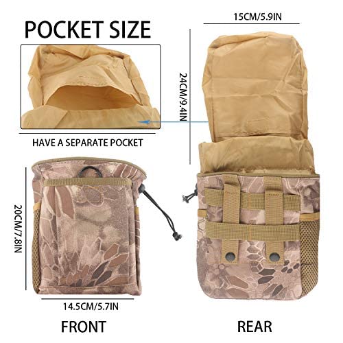 Drawstring Highend Rock Climbing Chalk Bag with a Carabiner Different Pockets for Climbing Bouldering, Gymnastics, Gym Pouch, Cross Fit and Lifting - color: khaki camouflage