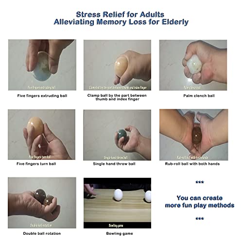 LLY 2`` Hand Exercise Ball, Chinese Baoding Ball, Hand Therapy Ball, Adult Stress Relief Massage Ball, Alleviating Memory Loss (Xiuyan Jade)