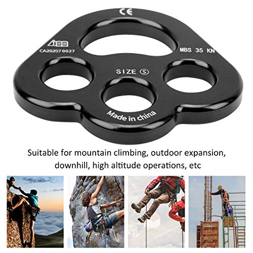 for claw Rigging Plate , 3 Hole Force Rigging Plate , Descender Plate , for claw Rigging Plate long-lasting Climbing Equipment for Outdoor Adventures (black)