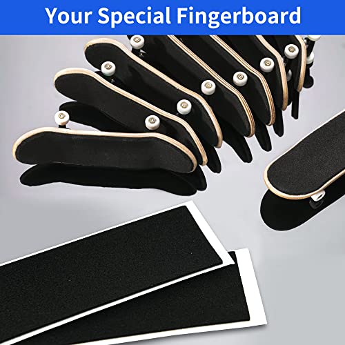 12PCS Fingerboard Grip Tape, Foam Grip Tape for Fingerboards，110mm x 38mm Black Wooden Fingerboard Skateboard Foam Grip Tape Stickers(12) - style: 12