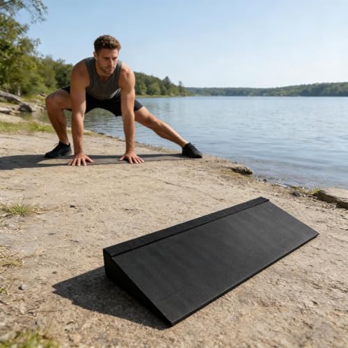 Squat Wedge Large Non-Slip Workout Equipment | Incline Workout Wedge for Squats for Men Women Home Gym Exercise Fitness Calf Raise Strength Performance