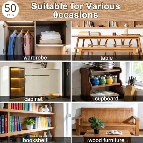 50 Pcs Cabinet Shelf Support Pegs, Self-Tapping Screws & Non-Slip Sleeves | Sturdy Laminate Fixed Support Pins, Perfect for Cabinets, Bookcases, Wardrobes and Furniture Shelves