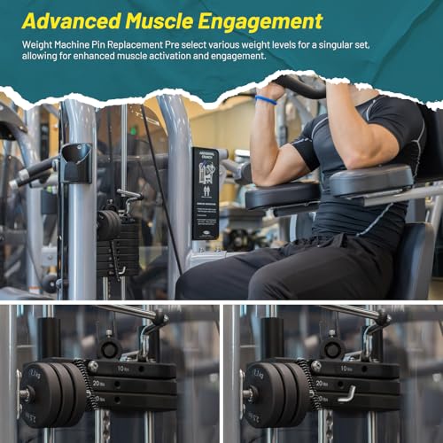 Weight Stack Pin L Shaped Handle Weight Loading Pin Replacement M10 Universal Weight Machine Pin for Exercise Equipment