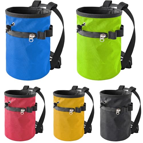 Rock Climbing Chalk Bag & Zippers Pockets Adjustable Bouldering Chalk Bag Bucket for Gym Climbing Gymnastic Bouldering Bucket - color: Willow Green