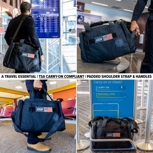 Serious Steel Fitness Gym Bag With Moveable & Removable Dividers Made from 1000D Nylon (Utility Duffel - Black) - color: Black, style: Sneaker Bag (Utility)
