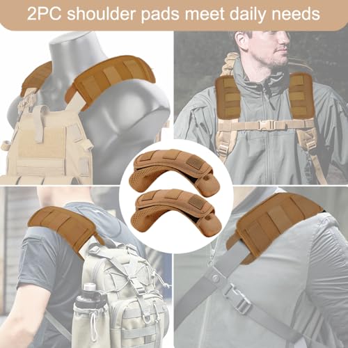ZINZ 2-Pack Universal Wide Shoulder Pad with Ultra Thick Cushion for Bag Luggage Backpack Bag Crossbody - color: Khaki