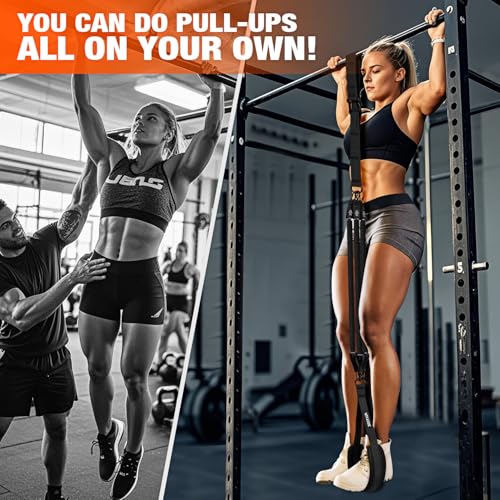 KUTIZE Pull Up Assistance Bands, Pull Up Bar Resistance Bands, Pull Up Bands for Enhanced Strength Training, Muscle Training, 3 Heavy-Duty Adjustable Pull Up Assist Strap & Comfortable Foot Strap - style: Black