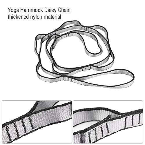 2Pcs Adjustable Anti-Gravity Chrysanthemum Swing Flying Stretch Belt Rope Climbing Daisy Chains Extension Yoga Belt Hanging - color: Grey, size: 1.5M