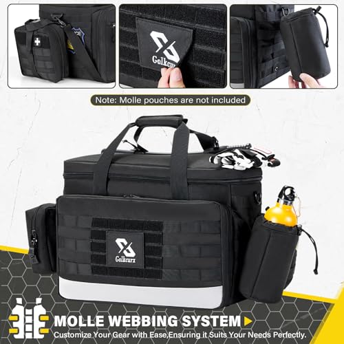 Golkcurx Patrol Bag Law Enforcementt, Front Seat Organizer | Police Gear Bag, Car Organizer for Vehicle Passenger Seat, MOLLE System & Cup Holders