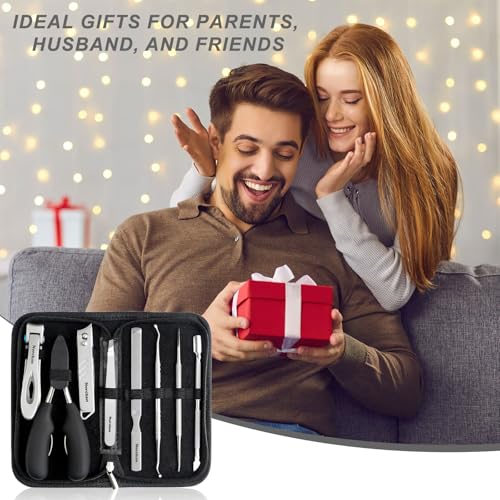 Heavy Duty Toenail Clipper Set for Seniors with Case | 8 in 1,Precision Sharp Blades,Great for Home and Travel