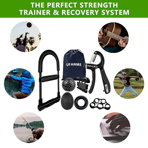 Hand Grip Strengthener,Grip Strength Trainer,22-132 Lbs Adjustable Resistance Forearm Exerciser Workout for Rehabilitation Athletes Climbers Musicians - color: black 7 pack