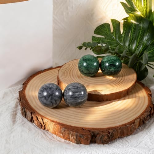 Learay 2Pcs Baoding Balls, Boading Balls for Hand Therapy, Gray, 1.57 inch | Chinese Health Exercise Massage Balls with Carry Pouch for Stress Relief Meditation Ball - color: Gray/1.57 Inch