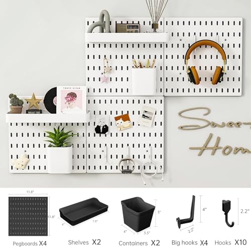 Revamp Your Space With A Versatile Pegboard Kit - Effortlessly Organize Home, Office, And Gaming Setup With Customizable Hanging Solutions (black)