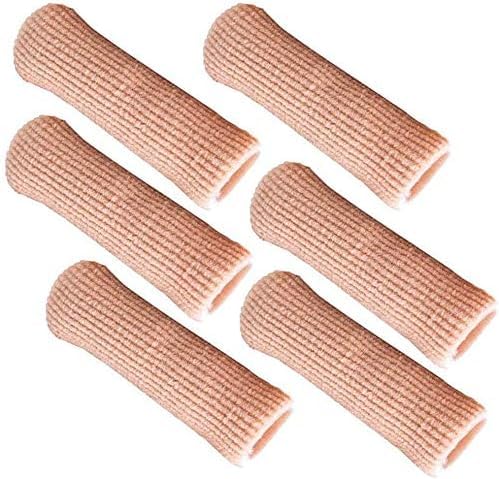SOHLER 6 Packs Closed Toe Caps Finger Covers Sleeve Protectors, Elastic Fabric Lined with Soft Gel (Small) - size: Small