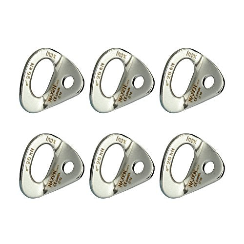 NAXEN 26kN Bolt Hanger Stainless Steel Climbing Hanger Climbing Anchor for 10 mm / 3/8" Bolt Pack of 6