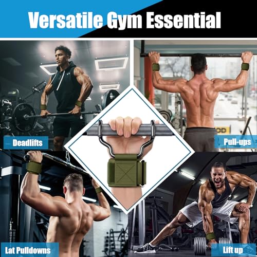 Weight Lifting Hooks, Upgrade Weightlifting Grip Hooks, Heavy Duty Lifting Wrist Straps for Pull-Ups, Strength Training and Deadlifts, Wrist Strap Hook for Men and Women - color: Green