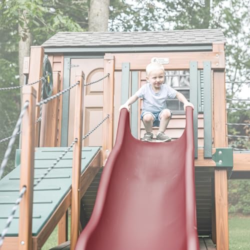TUSK Avalanche 6 ft Rotomolded Playset Slide, Burgundy - color: Burgundy, size: 6 ft