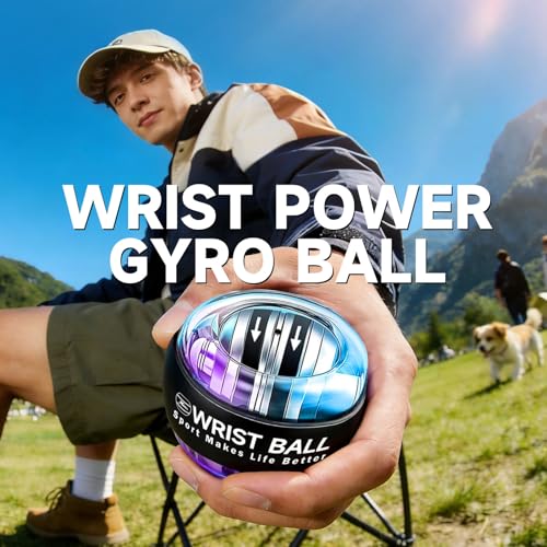XMALL Torque Ball Hand Exerciser, Grip Strength Trainer, Auto-Start, Forearm Strengthener, Hand Strengthening Devices, Wrist Power Gyro Ball, Wrist Strengthener, Finger Exerciser - color: Transparent