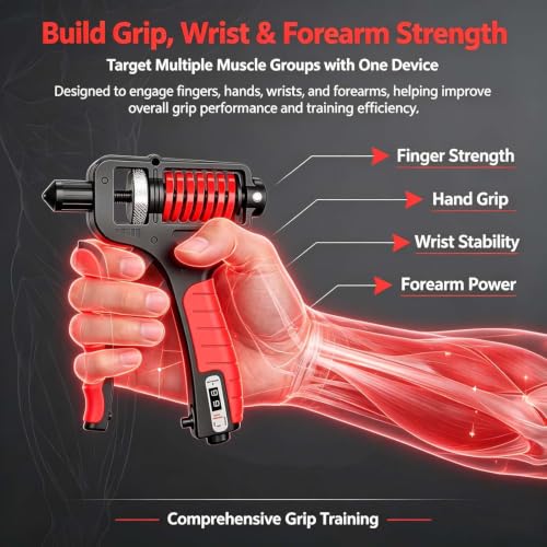 Ergonomic Adjustable H-Grip Hand Trainer, Forearm Strengthener with Counter and Non-Slip Handles, Grip Strength Trainer, Forearm Exerciser, Forearm Strengthener with Counter, Can Strengthen - color: Mix 2Pcs