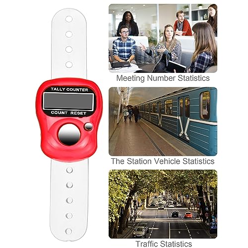 Sewery Electronic Finger Tally Counter 7-Pack, Mini LCD Digital Display Tally Counter, Handheld Counter Clicker Pitch Counter for Coaching, Knitting, Lap, Fishing, Golf and Row