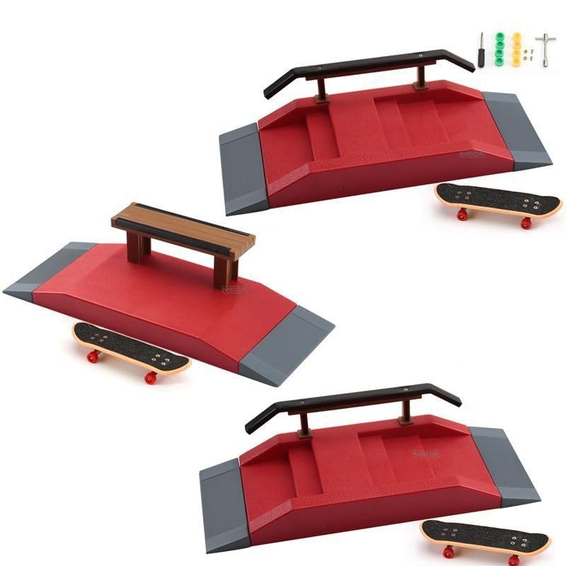 Fingerboard Obstacles Mini Skateboards Smooth Surface Plastic Skate Park Accessories with Fingerboard Wheels and Complete Tool Kit(A1) - color: A1