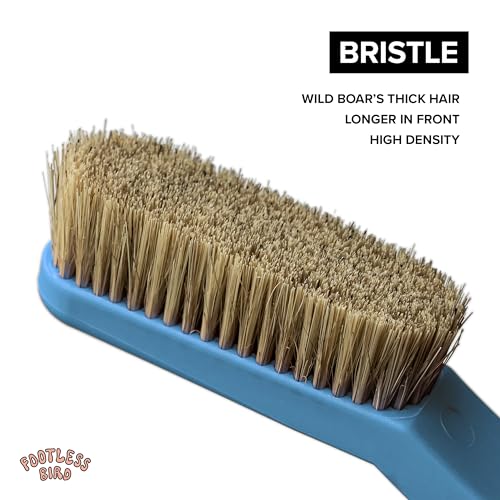 Rock Climbing & Bouldering Brush, Ergonomic, High Density Wild Boar's Thick Hair Bristles, 100% Recyclable, Strong Outdoor & Indoor Free Spiky Ring, Blue - color: Blue