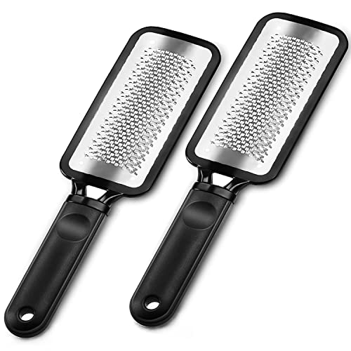 Foot Rasp Foot File, 2 Pcs Stainless Steel Pedicure Callus Remover for Feet, Professional Foot Care Tools for Pedicure to Removes Hard Skin Corns for Dry and Wet Feet - style: 2 X Foot Files