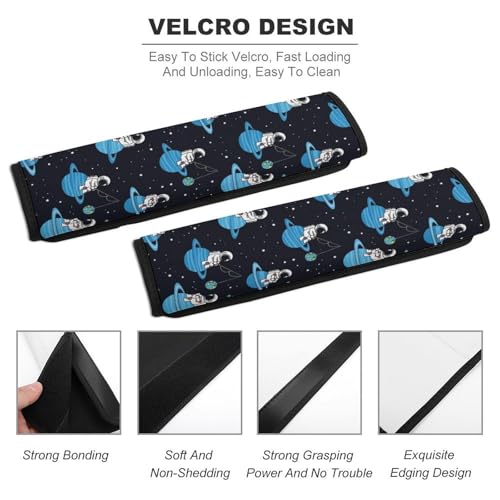 Universal Soft and Comfortable Funny Astronaut Seat Belt Shoulder Pad for Girls and Boys, Most Cars, 2 Pack Seat Belt Covers Cushion Shock Absorption - color: Pattern 378