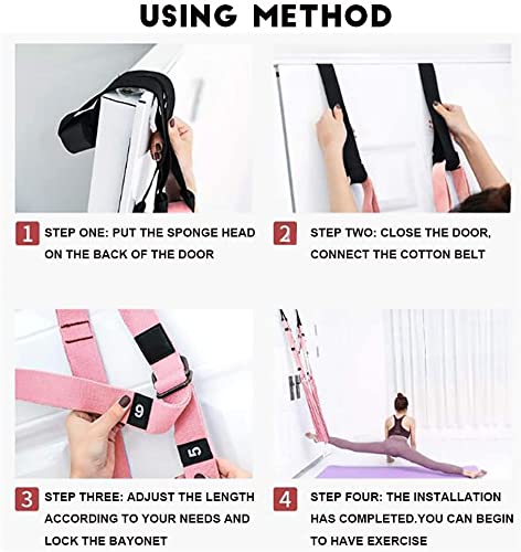 Yoga Fitness Stretching Strap, Adjustable Leg Stretcher Back Bend Assist Trainer, Improve Leg Waist Back Flexibility Home Gym Equipment for Rehab Pilates Ballet Cheerleading Splits Gymnastics - color: purple
