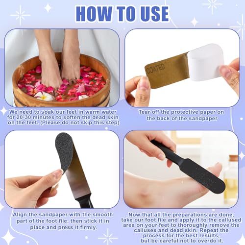Mudder 2 Pack Stainless Steel Foot File with 20 Replaceable Double Sided Coarse & Fine Pads, Callus Remover for Dry Rough Skin and Cracked Heels, Reusable Pedicure Rasp(Black) - color: Black