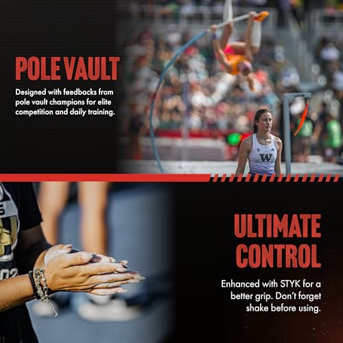 STYK Vaulter Magazine - Enhanced Liquid Chalk, No Mess, Work Out Chalk, Grip Boost, for Weightlifting, Gymnastics, Rock Climbing, Bodybuilding, Pole Vault, Crossfit, and More, Liquid Hand Chalk - style: 60ml Regular