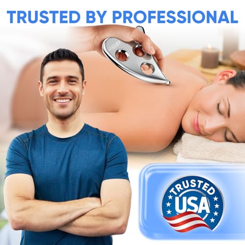 Professional Muscle Scraper Tool – Medical-Grade 304 SS IASTM & Gua Sha Scraping Tool – Ergonomic Fascia Mobilization Instrument for Soft Tissue Massage & Manual Bodywork – Emollient Balm Included - color: Original Tool